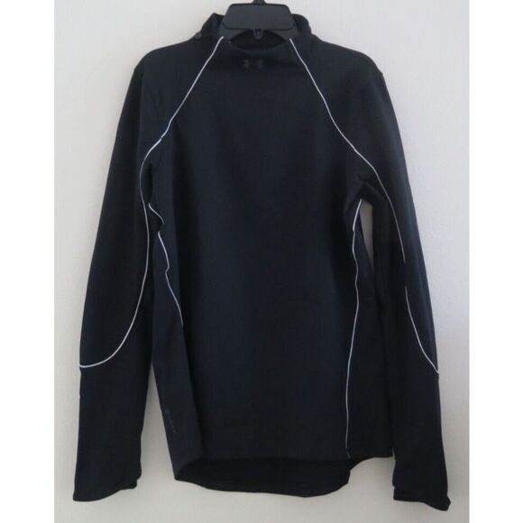 Under Armour 1356357 Womens Sz L Black Rush ColdGear Jacqaurd Mock L/S Shirt $75 - Picture 1 of 10